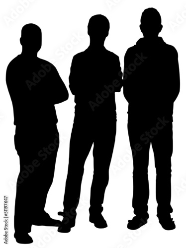 Three boys silhouette