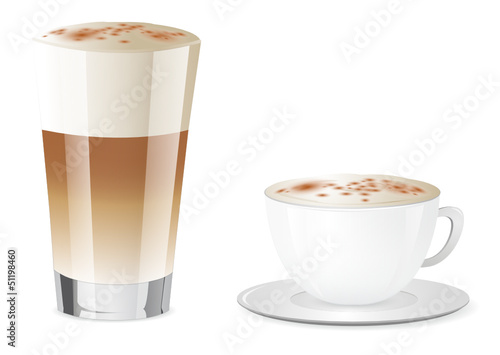 Latte Macchiato und Cappuccino