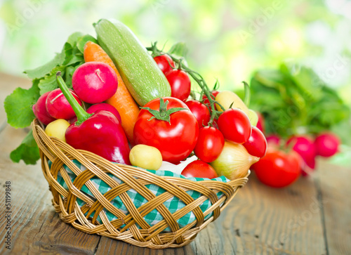 Fresh vegetables in the basket