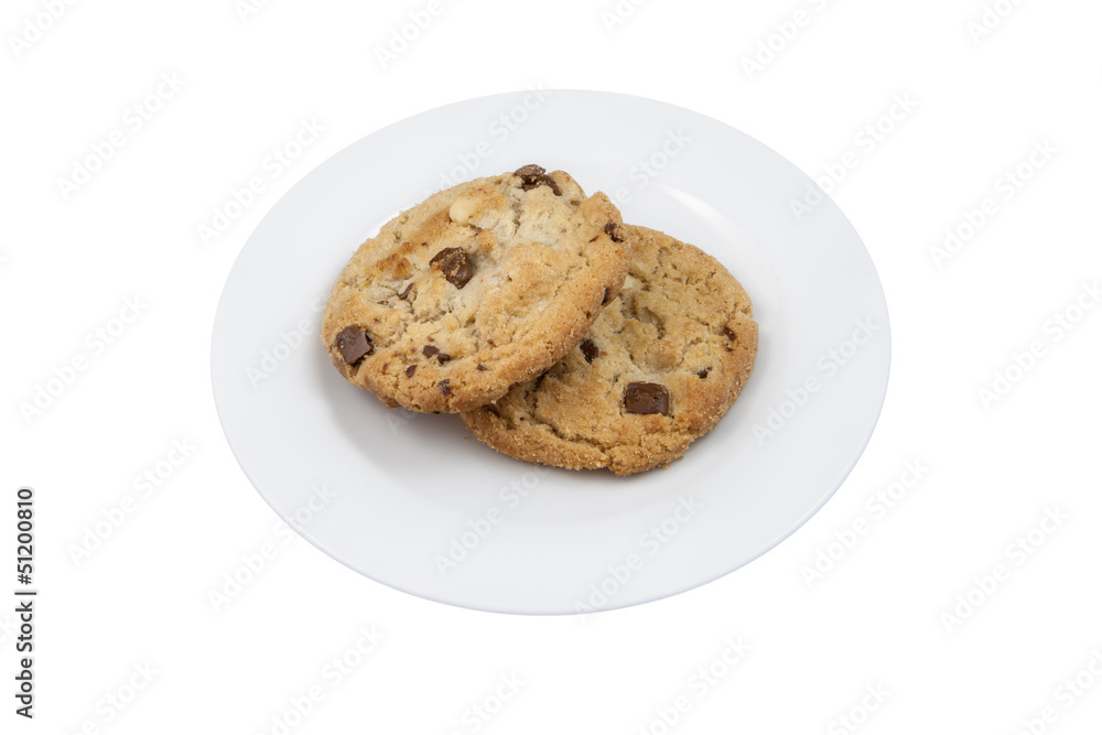 Chocolate cookies isolated on white background Chocolate cookies isolated on white background