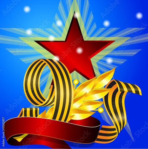 Victory Day on a blue background