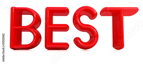 3d red text "best"