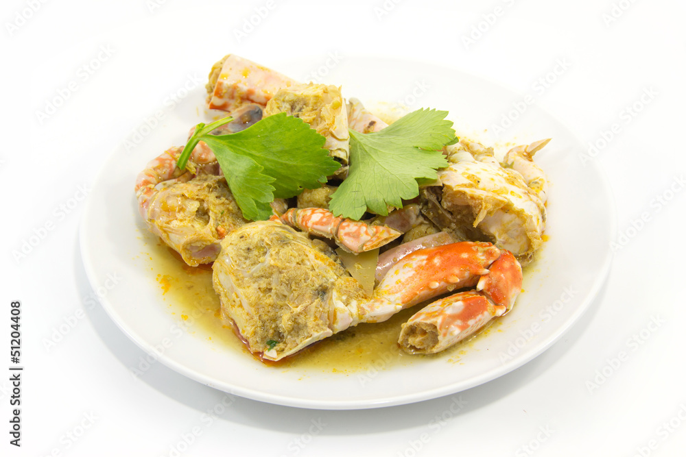 ster fried crab meat with curry powder