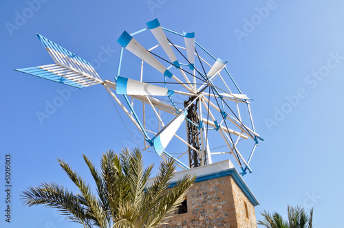 Obraz na płótnie Ancient windmill in Ibiza (Spain) w salonie