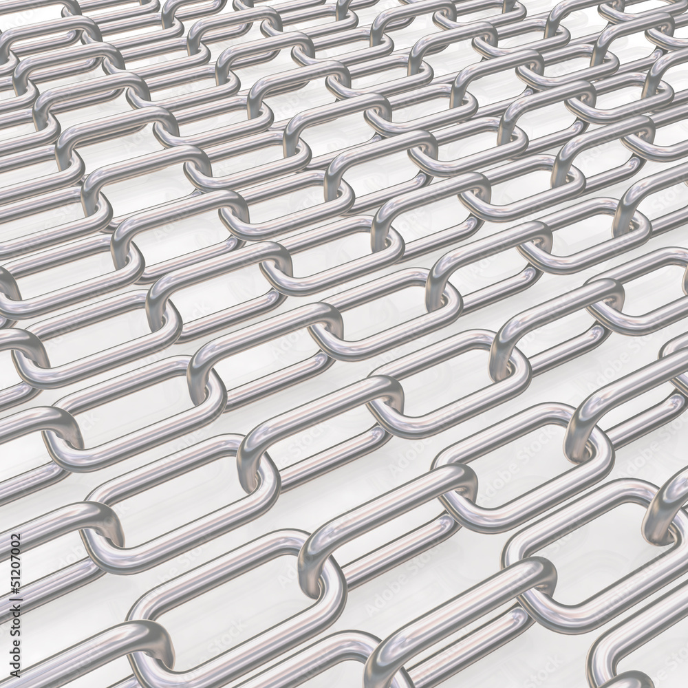 Metal chains on white Metal chains on white
