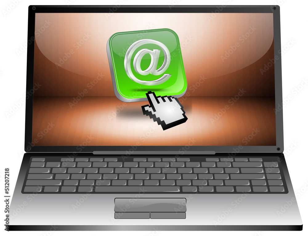Laptop mit E-mail Button Laptop mit E-mail Button
