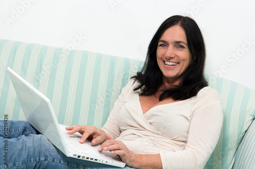 Woman using a laptop