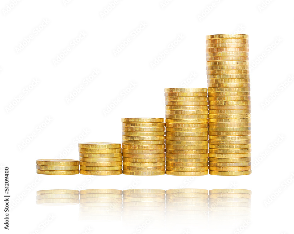 business chart is made from golden coins business chart is made from golden coins