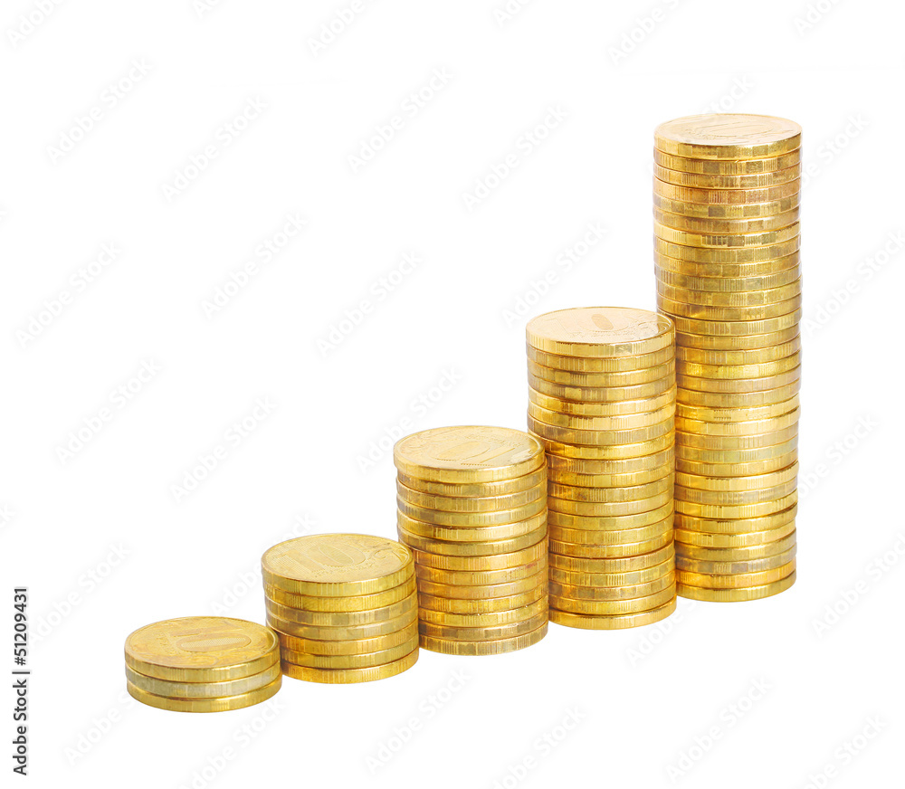 business chart is made from coins business chart is made from coins