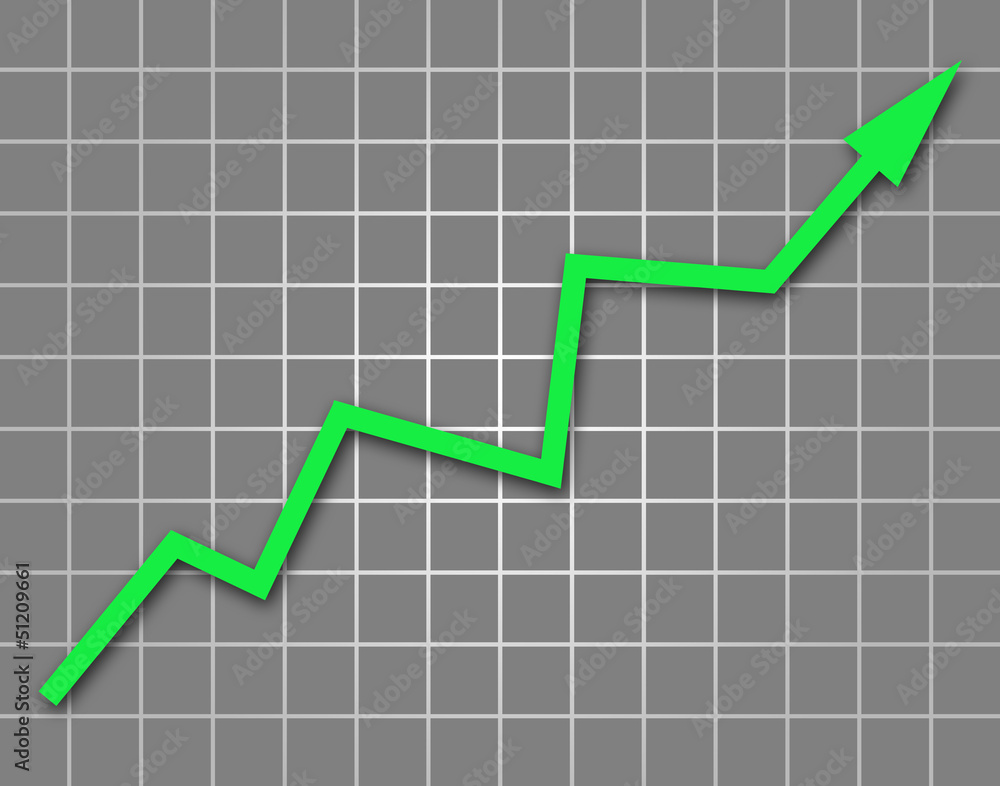 Arrow graph going up Arrow graph going up
