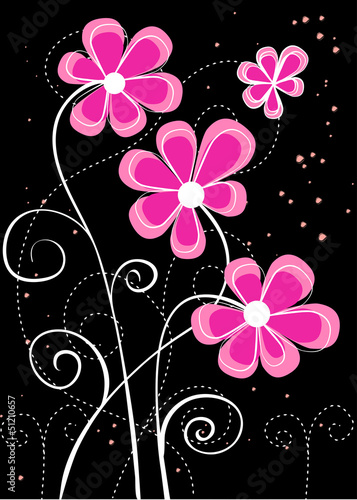 Fototapeta Naklejka Na Ścianę i Meble -  Greeting Card with Flowers