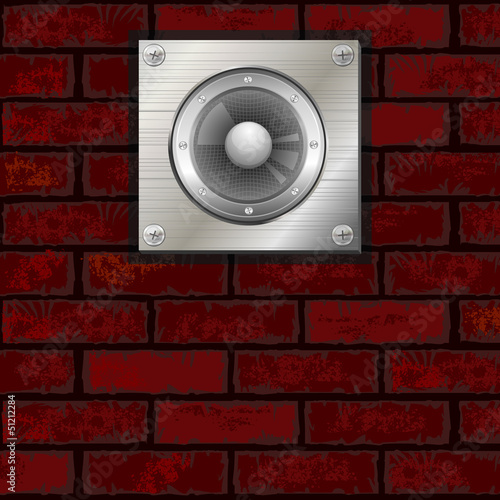 Brick wall and speaker