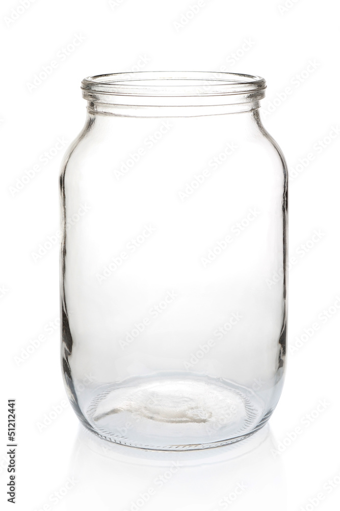 Glass jar one liter empty on white background. Glass jar one liter empty on white background.