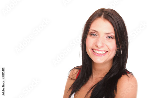 portrait of attractive smiling woman isolated © Voyagerix