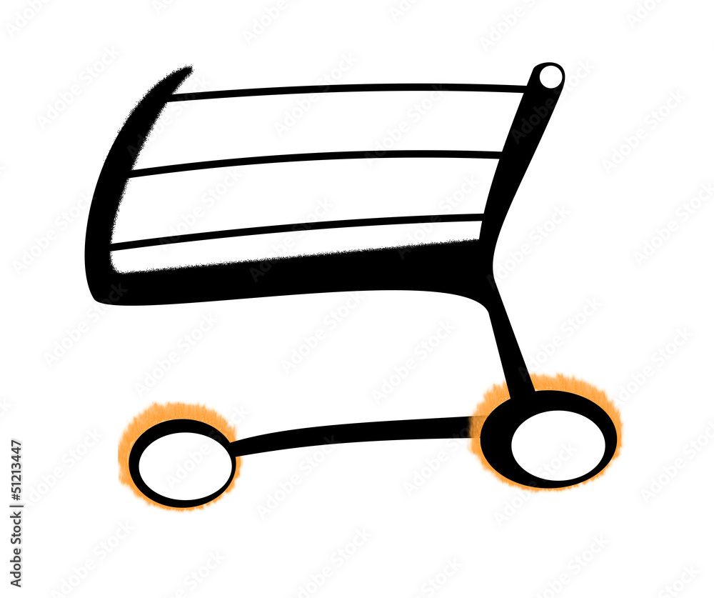 Einkaufswagen mit brennenden Reifen Einkaufswagen mit brennenden Reifen