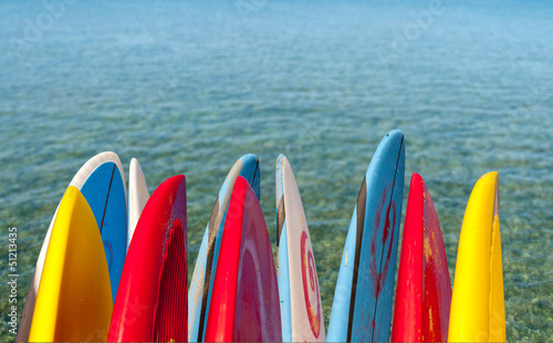 Surfboards at Lumahai beach Kauai