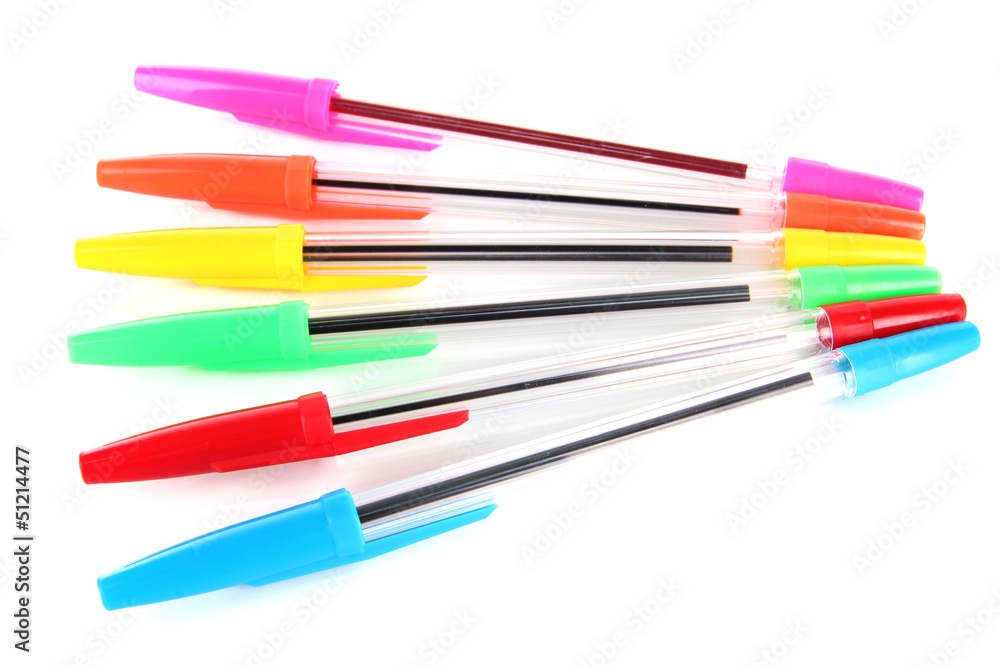 Colorful pens isolated on white Colorful pens isolated on white