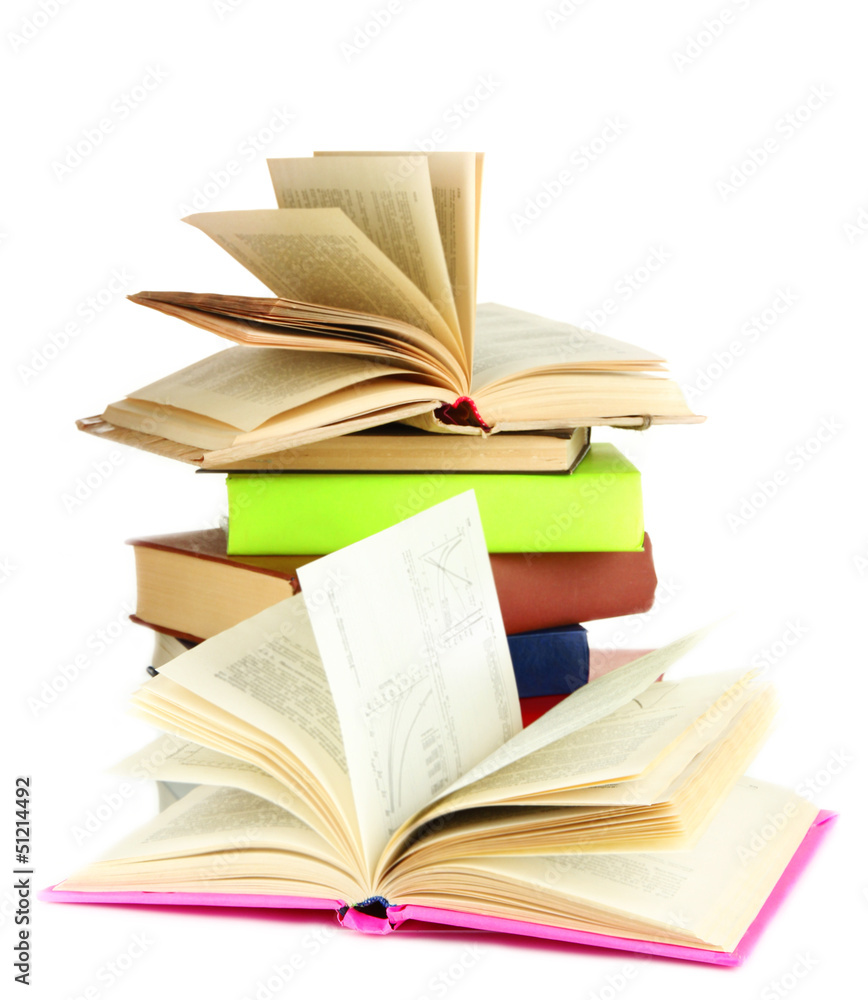 Fototapeta premium Stack of books isolated on white