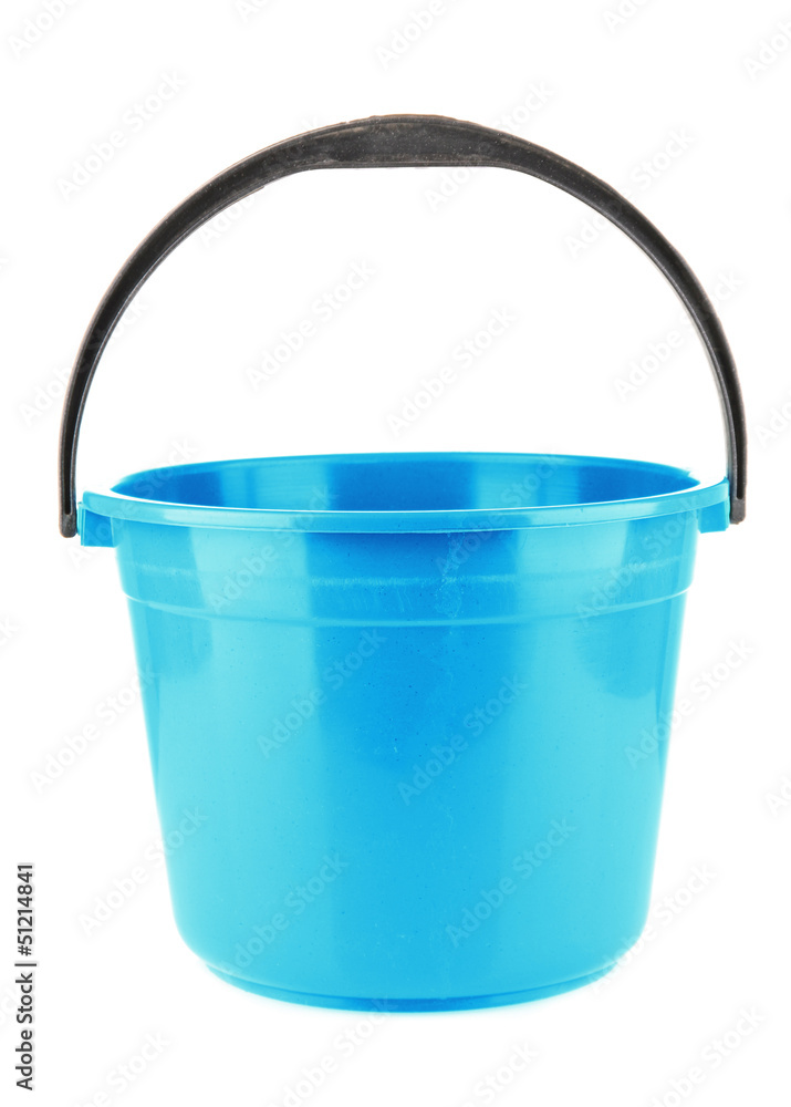 Color plastic bucket isolated on white Color plastic bucket isolated on white