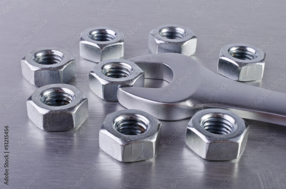 Metal nut and wrench Metal nut and wrench