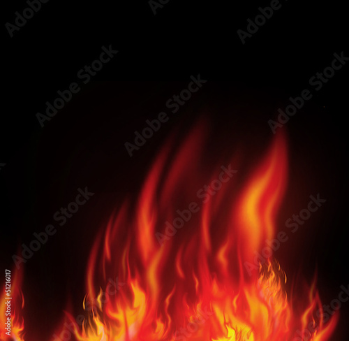 fire isolated over black background