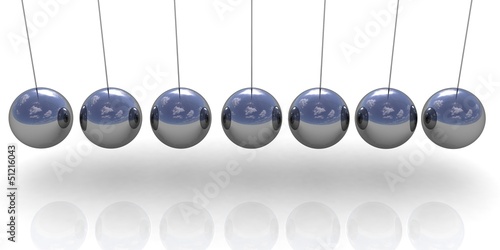 Newton's balls on white background