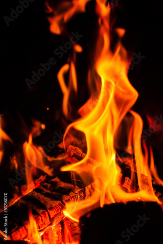close up view on flame