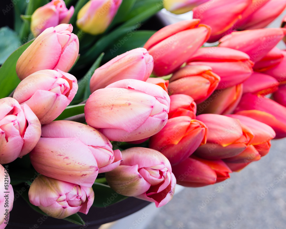 Fototapeta premium Tulip flowers for sale at the market