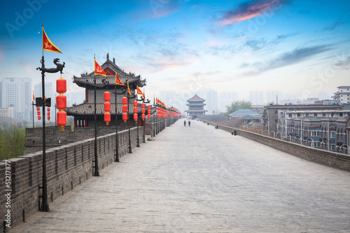 beautiful ancient city of xian at dusk photo