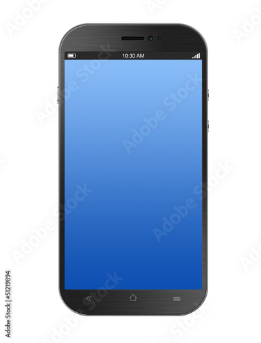 Dark Grey Smartphone Isolated on White Background