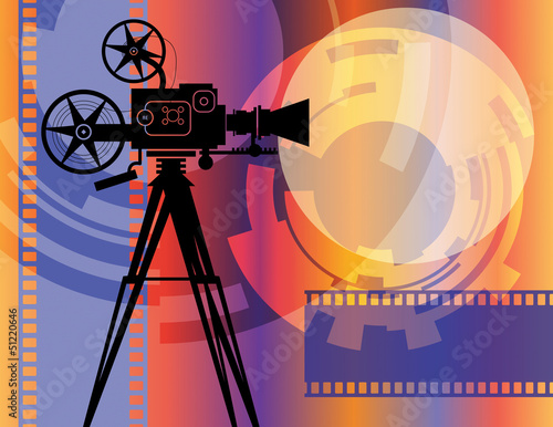 Abstract cinema background, vector illustration
