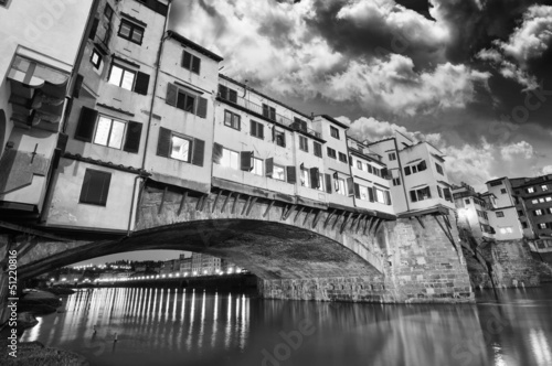 Gorgeous view of Old Bridge, Ponte Vecchio in Florence at sunset © jovannig