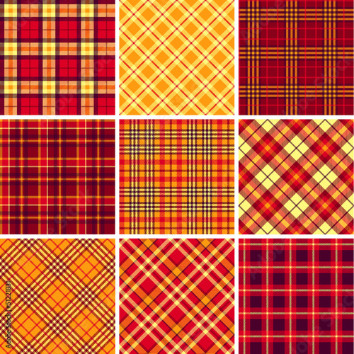 Set of seamless tartan patterns