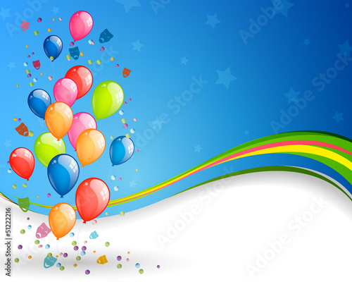 Vector Background with Colorful Balloons