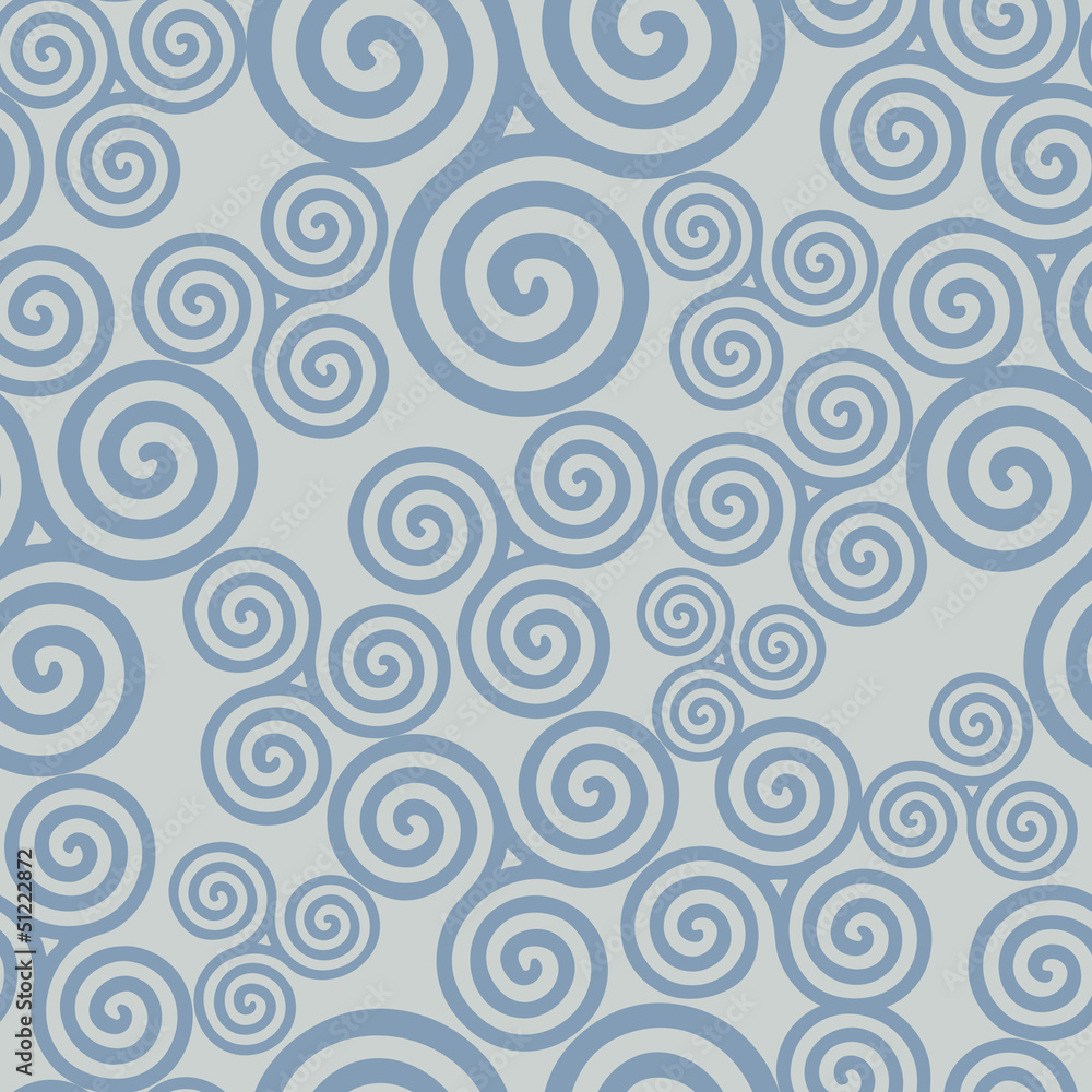 Seamless ornament with swirls and circles