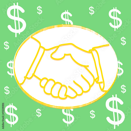 shakehand dollar Background