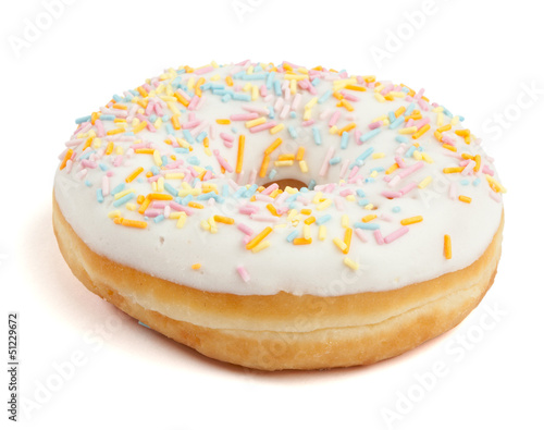 White Doughnut with sugar sprinkles