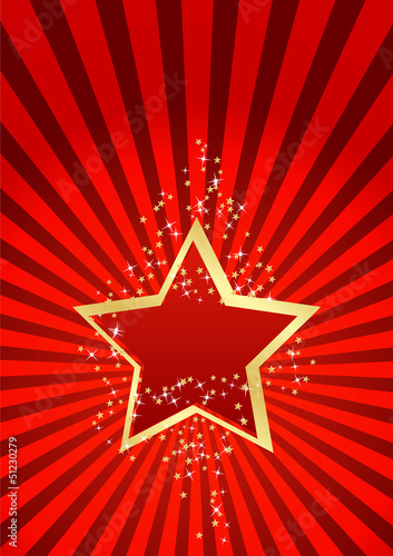 greeting card with red stars