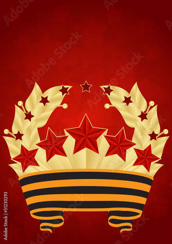 greeting card with red stars