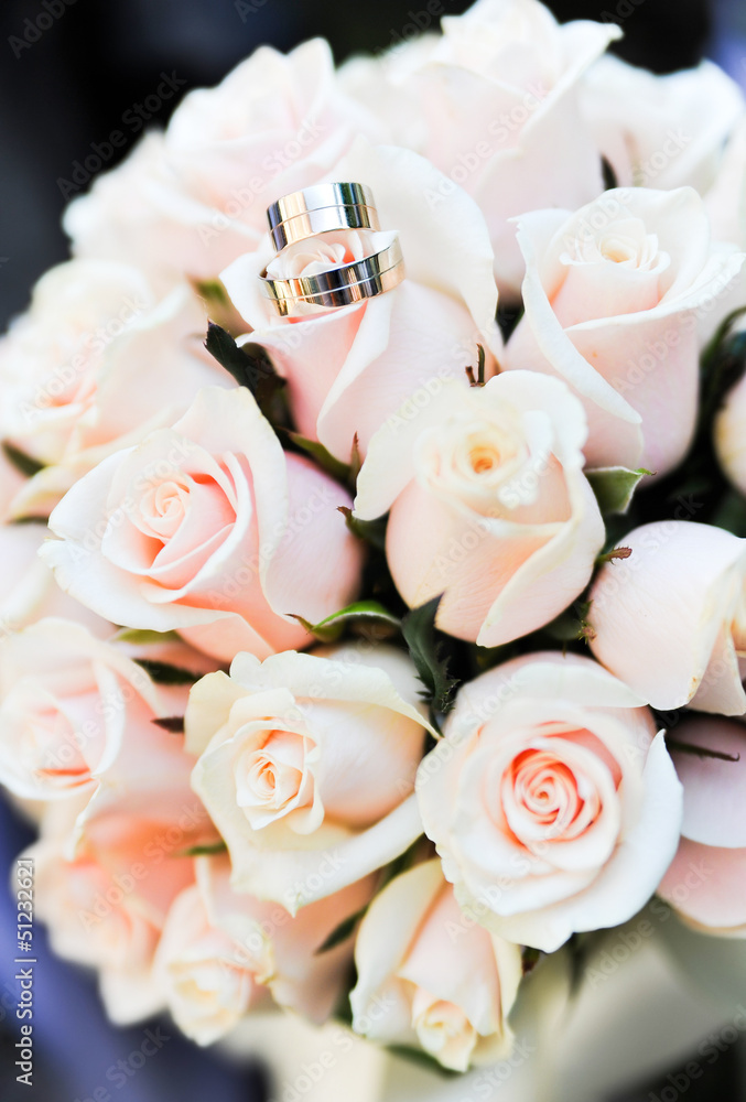 Wedding rings and roses Wedding rings and roses
