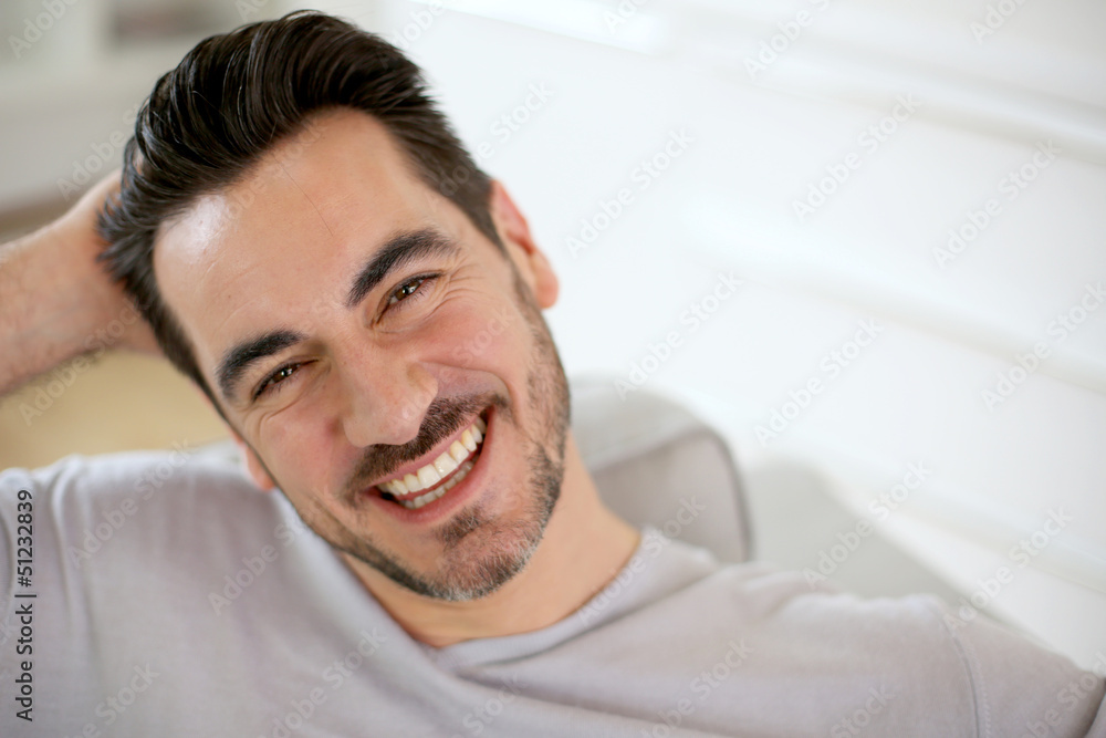 Obraz premium Portrait of smiling middle-aged man