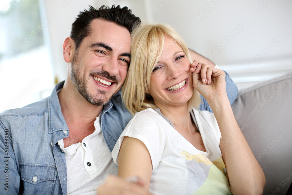 Cheerful couple having fun