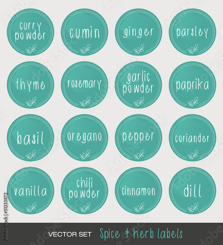 Spice and herb labels