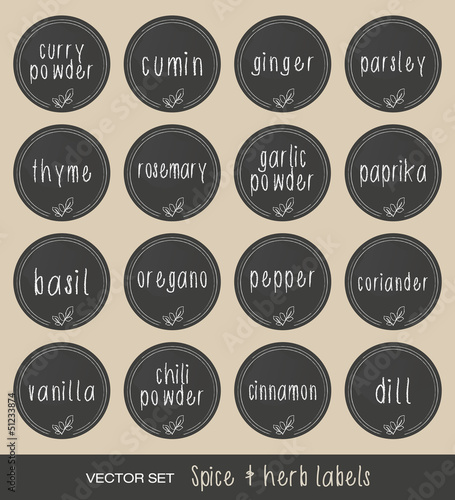 Spice and herb labels