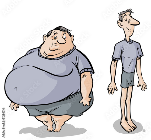 Cartoon Fat-slim male characters.