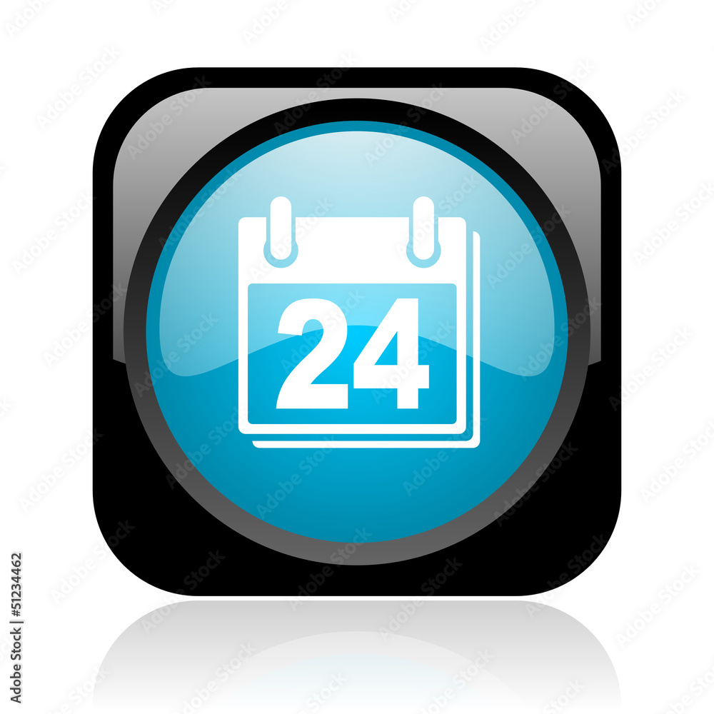 planner black and blue square web glossy icon planner black and blue square web glossy icon