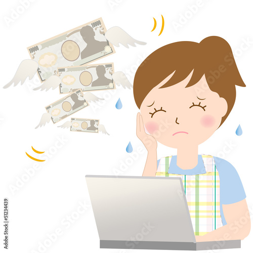 女性　お金　予算　悩む