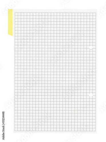White squared paper sheet background