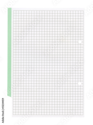 White squared paper sheet background