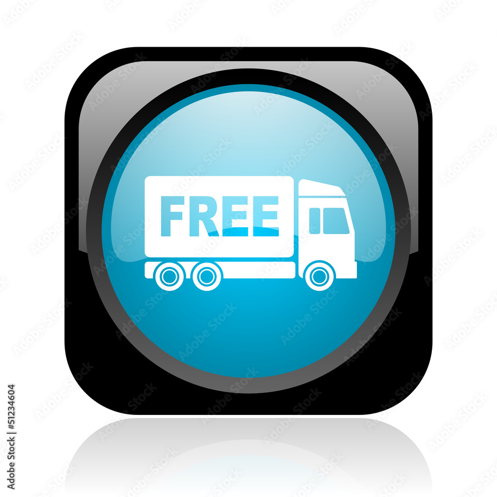 free delivery black and blue square web glossy icon free delivery black and blue square web glossy icon